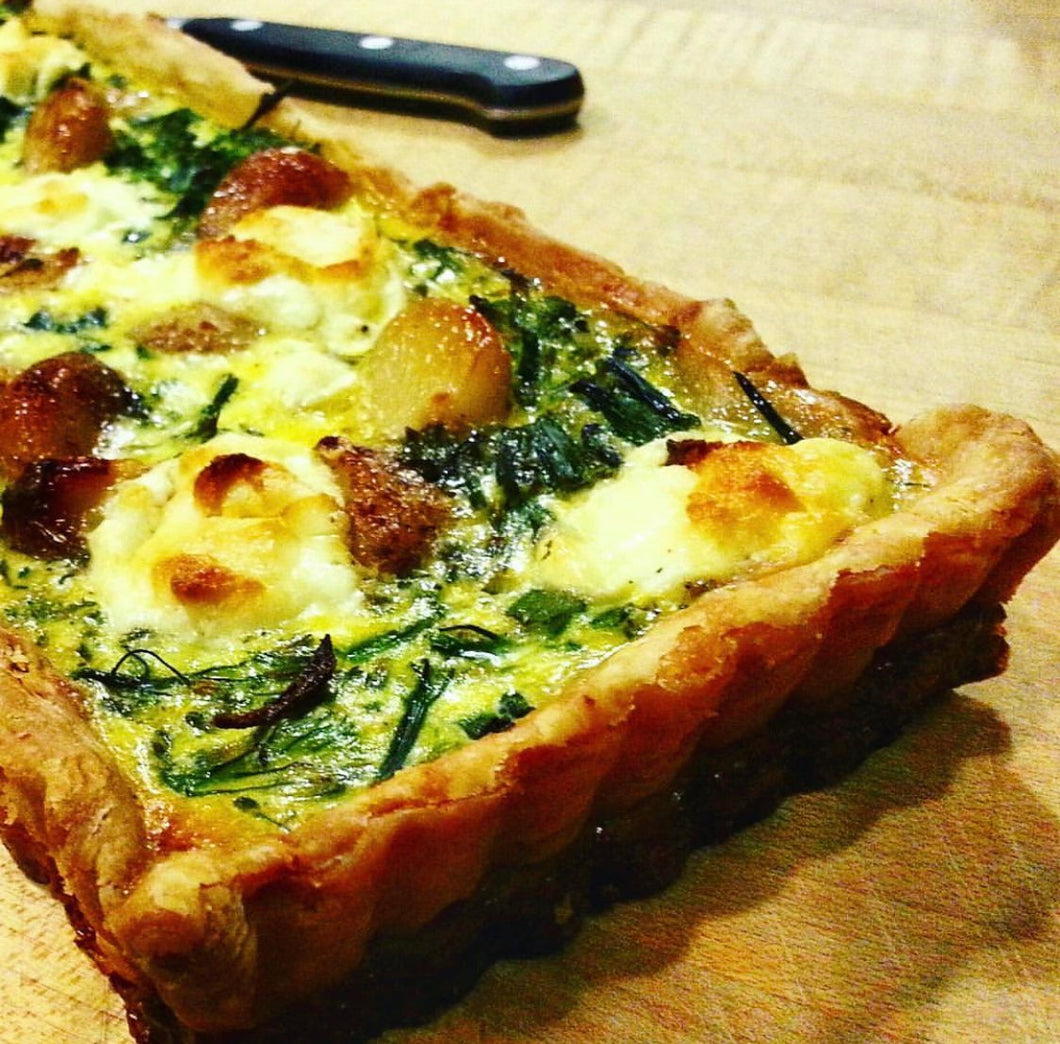 Caramelized Sweet Onion and Gruyere Cheese Tart  (Serves 6-10 · Cut into Squares for Great Starter)