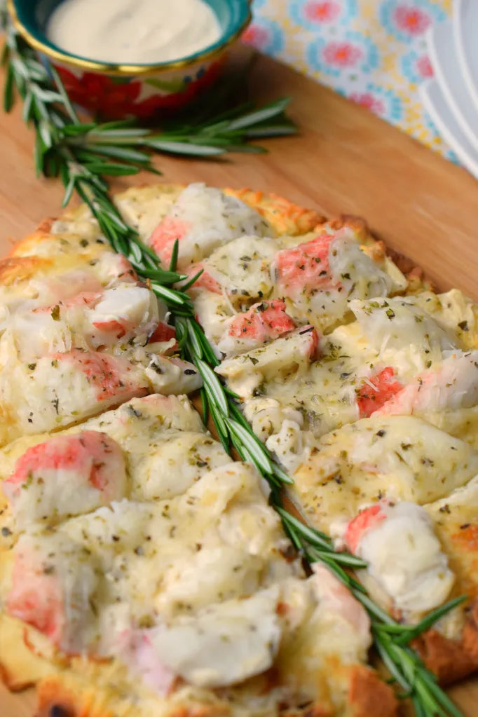 Flatbreads · Caramelized Pears, Manchego, Herbs, Walnuts, Arugula & Pomegranate or Lump Crab with Corn from the Summer (2 per order)